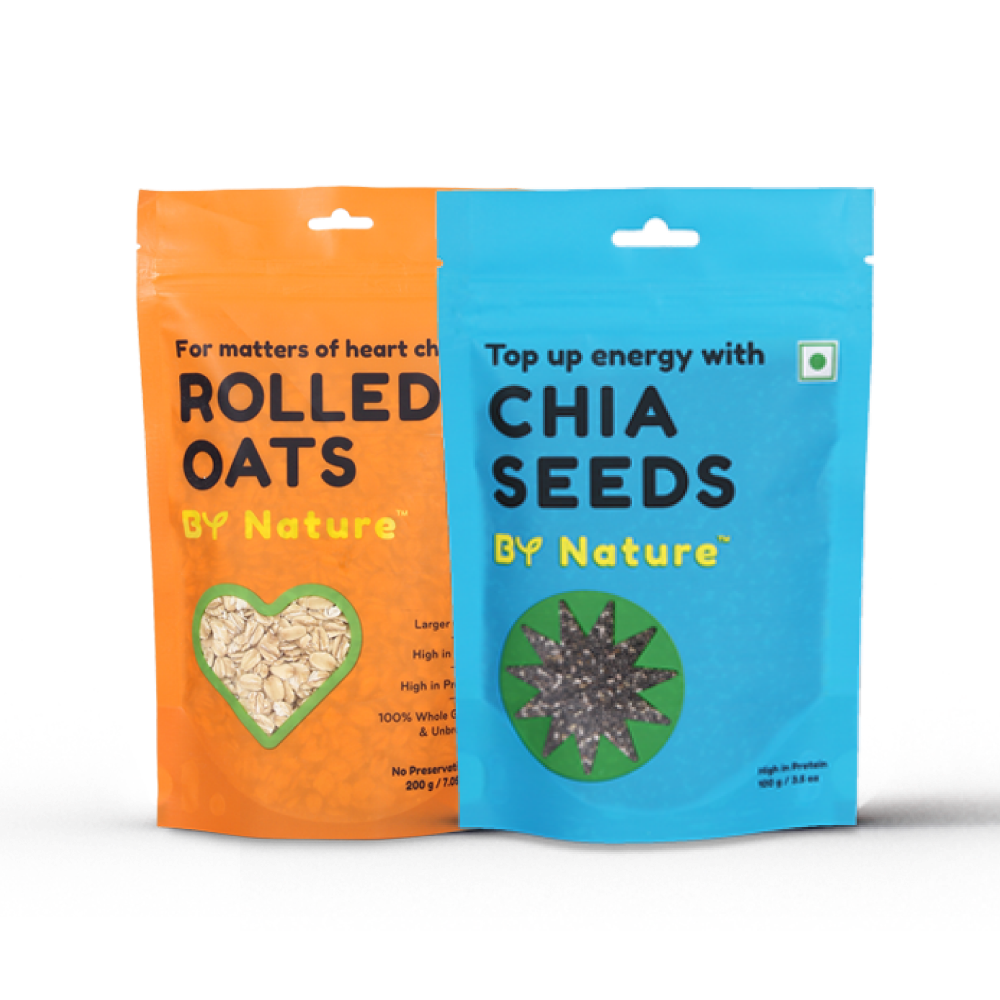 Rolled Oats and Chia Seeds By Nature Everyday Nutrition